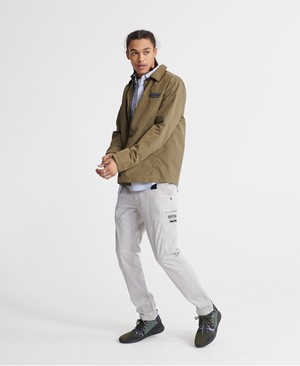 Superdry Edit Linen Button Down Férfi Hosszú Ujjú Ing Kék/Csíkok | WITCG7280